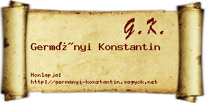Germányi Konstantin névjegykártya